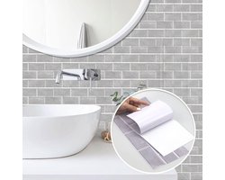 Baksteen Patroon Tegelstickers - 12 Stuks Zelfklevend Vinyl voor Keuken en Badkamer