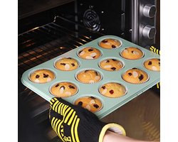 *** Bakvorm Cupcakes/Muffins voor 12 Stuks - Siliconen - Cake - Muffin - Chocolade - van Heble® ***
