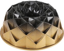 Bakvorm Gietaluminium geblokt 24cm - tulband bundt - Anti-aanbak Laag - Taartvorm - Springvorm - Goud - 24 cm