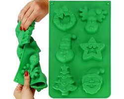 Bakvorm - Uitsteekvorm- Cakevorm - Kerst - Groen - Siliconen