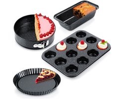 Bakvormen Broodvorm Muffin Taart Taartvorm 4 stuks - Bakvormenset - Set - Springvorm - Vorm voor Bakken - Taartvorm - Bakplaat