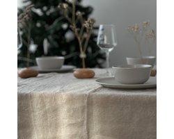 Balanced Company – Tafelkleed 100% Ongebleekt Linnen 191 g/m² – Naturel Beige – 140×240 cm – Voor 6-8 persoons tafel