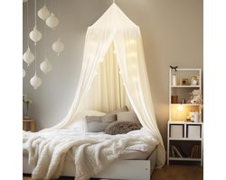 Baldakijn kinderkamer, bedhemel babybed kinderkamer 4 kleuren, hangend rond Princess insectennet muggennet, voor kinderkamer en speelkamer decoratie, 56 x 230 x 450 cm (wit)