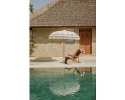 Bali parasol - half goud créme - 250 cm