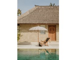 Bali parasol - half goud grijs - 250cm