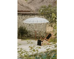 Bali parasol - half zilver crème - 280 cm