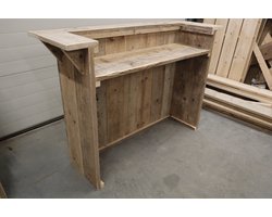 Balie “Firenze” van Gebruikt Steigerhout – Steigerhouten bar – Toog van hout – 160cm breed