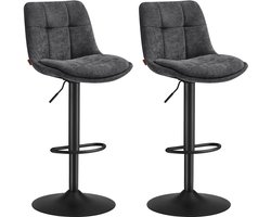 Balk stoelen set - hoogte verstelbare ontlasting - leisteen grijze kinderstoelen - comfortabele rugleuning en voetsteun - 43x48.5x (93.5-114) cm