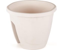 Balkon bloembak Emerald gebroken wit 7.5L aanpasbaar 30x30x25 met drainage