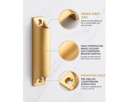 Balkon- en schuifdeurgrip van aluminium legering met schroeven - Duurzame terrasgrepen voor meubels en ramen, ideaal voor laden en vliegenramen