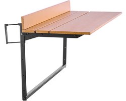Balkon Hangtafel, 38,1 x 99,1 cm, opvouwbaar, 5-traps verstelbaar, geschikt voor leuningen van 2,5 cm tot 13,5 cm, voor buiten terrassen en dekken