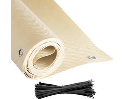 Balkon Inkijkbescherming - Terras Afscherming - Privacy Vergroten - Weerbestendig Materiaal - 90 x 500 cm - Beige