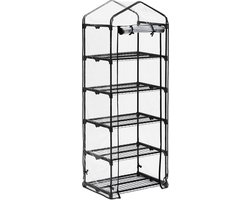 balkon kweekkas - 5 etages - foliekas kunststof - 192 cm - tuinkas - plantenkas