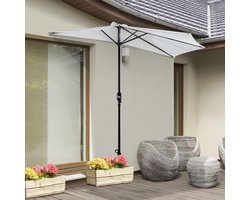 Balkon zonnescherm - Balkon Parasol - Balkonscherm - Halfrond - Cremewit