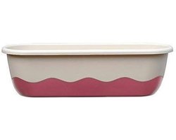 Balkonbak met zelfbewatering en waterniveau-indicator - Perfect voor bloemen (60 cm, licht ivoor/wijnrood)