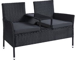 Balkonbankset - Buitenlounge - Terrasmeubilair - Duurzaam PE Polyrattan - 65cm x 131cm x 84cm