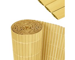 Balkonmat PVC - Inkijkbescherming Terras - Privacy Vergroten - Weerbestendig UV-bestendig - 120x1000cm - Bamboe