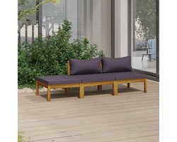 Balkonmeubelen klein balkon tuinbank 3-dlg. Tuin Loungeset met oplage massief hout acacia