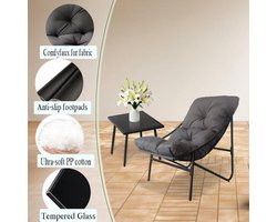 Balkonmeubelset 3-delig Depauwonen – Comfortabele Loungeset voor Klein Balkon, 2 Tuinstoelen met Afneembare Kussens en Salontafel van Metaal & Gehard Glas, Modern Design, Bruin, Perfect voor Balkon, Tuin & Terras