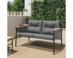 Balkonmeubelset 3-delig - Tuinset Terras - Buiten Ontspannen - Gepoeedercoat Stalen Frame - 116 x 74 x 71 cm - Zwart