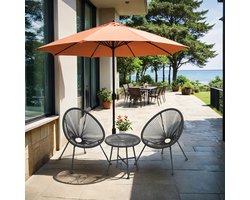 Balkonmeubelset van 3, tuinmeubelset, 2 stoelen