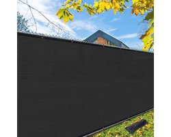 Balkonnet - Balkonscherm - Privacyscherm - Anti-UV-leuningscherm - Met kabelbinders - 0,9 x 3 m - Geschikt voor veranda, terras, tuin, achtertuin - 35,4 * 118 inch - Zwart