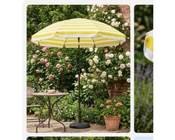 Balkonparasol 160 cm rond – kantelbaar en in hoogte verstelbaar met UPF 50+ zonbescherming – lichtgewicht draagbare strandparasol met draagtas – beige – Bella