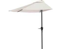 Balkonparasol halfrond, luifel parasol, 275cm breed, halve parasol voor kleine oppervlaktes zoals balkon, alternatief voor schaduwdoek, camping/kamperen/caravan