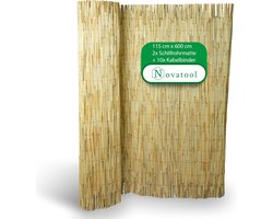 Balkonscherm 2X Flexibel ontwerp voor tuinhek en terras 115x600 cm riet Bescherming tegen nieuwsgierige blikken Eenvoudige installatie Wind- en weerbestendig Stijlvolle decoratie en privacy