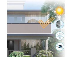 Balkonscherm 80x300 cm - Inkijkbescherming, Windscherm - Taupe - kunststof