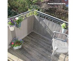 Balkonscherm geweven kunststof titanium grijs (300x75cm)