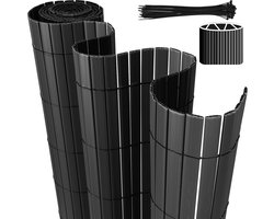 Balkonscherm PVC Flexibele tuinscherm Zichtwerende omheining van pvc, inkijkbescherming, windscherm voor balkon; voor buiten; balkon, terras en tuin Grijs 90*400cm