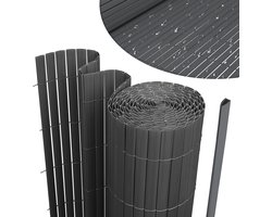 Balkonscherm PVC Tuinscherm Privacy Scherm Mat Hekwerk voor Balkon Terras Windbescherming Privacy Outdoor Balkon Bekleding Weerbestendig UV-bescherming voor Balkon Tuin Luifel Hekwerk voor Terras Grijs 90*400cm