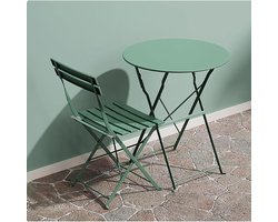 Balkonset 2-delig - Opklapbaar meubel - Buiten Zitten - Onderhoudsvrij - Compact formaat - Groen