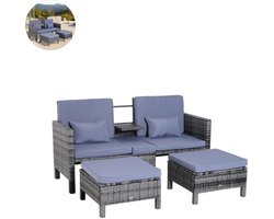 Balkonset 2 personen - Tuinset - Bistroset - Bruin - Weerbestendig - 3 delig - Tuintafel en 2 stoelen - 2 personen - Gecoat staal - Onderhoudsvrij staal