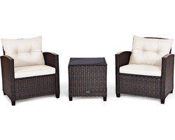 Balkonset 2 personen - Tuinset - Bistroset - Zwart - Weerbestendig - 3 delig - Tuintafel en 2 stoelen - 2 personen - Gecoat staal - Onderhoudsvrij staal