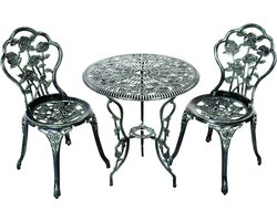 Balkonset - Bistroset - Tuinset - Bistroset 2 persoons - Gegoten aluminium - Groen - 3 delig