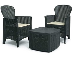 Balkonset Tree - 3-delig - Rotanlook - Kussen inclusief