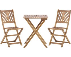 Balkonset Tuinset 3-delig Acacia Hout – Opvouwbare Bistroset met 2 Stoelen en Theetafel