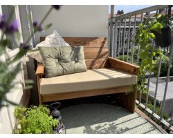 Balkonstudio balkonbank - 85 cm breed - loungebank - universeel - hout - kleine balkonbank