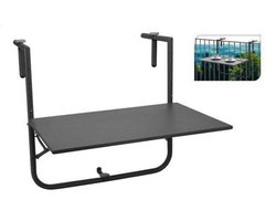 Balkontafel - Donker grijs - 60x40cm - terras - tuin - buiten - tafel - reling - bijzet