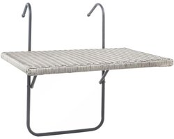 Balkontafel Hangend – Inklapbaar Balkonbar - Hangtafel Voor Aan Het Balkon – Hang tafel Balkon - Vouwtafel - Wandtafel –Grijs