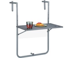 balkontafel hangend - inklapbaar - hoogte verstelbaar (3 hoogtes) - met 2 bekerhouders