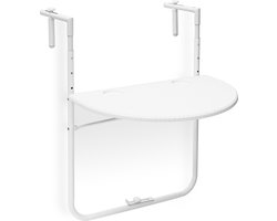 balkontafel hangend - inklapbaar - verstelbaar 3 hoogtes - 60 x 40 cm - wit