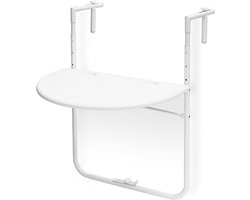 Balkontafel Hangend - Inklapbare Balkontafel - Tafel Voor Aan Het Balkon - Hangende Balkontafel - Weerbestendige Balkontafel - Wit