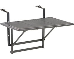 balkontafel in antraciet-grijs - balkontafel om op te hangen van strekmetaal & kunststof coating - klaptafel klein balkon - hangtafel inklapbaar & weerbestendig - buitentafel 60 x 40 x 56 cm