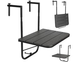 Balkontafel Inklapbaar – Donkergrijs– 40 x 60 x 77 cm – Balkontafeltje Hangend Balkonbar Balkontafels Opklapbaar Hangtafel – Ophangbaar Voor aan het Balkon – Vouwtafel Wandtafel Inklapbare Tafel – Bijzettafel – Buiten Tafeltje Klaptafel
