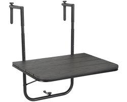 Balkontafel - Inklapbaar - Hangend - Donkergrijs- 60x40x77cm - Vouwtafel - Hangtafel - Bijzettafel - Tuintafel