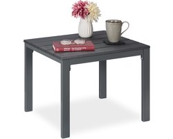 balkontafel met houtlook - 39 x 52 x 48 cm - stalen frame - buitentafel - grijs