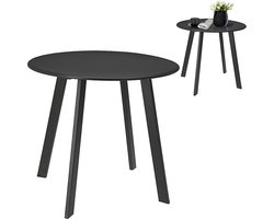 Balkontafel Metaal Grijs Rond 50x45 cm - Tafel voor Balkon - Hangtafel